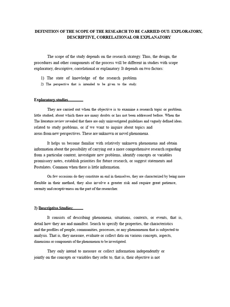 Research Study Scope: Types Explained | PDF | Hypothesis | Theory