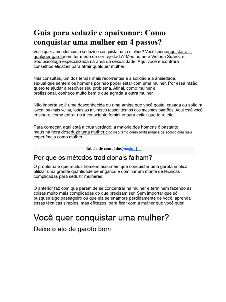 Guia para Seduzir e Enamorar | PDF | Tempo | Amor