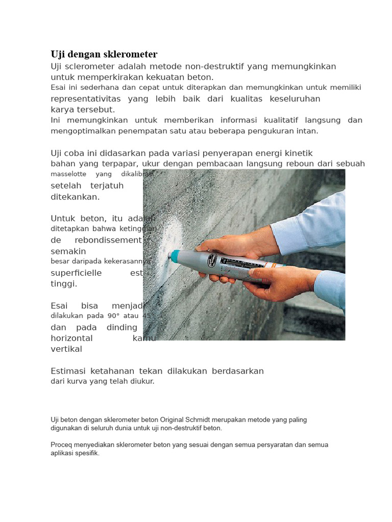 Uji Dengan Sklerometer | PDF