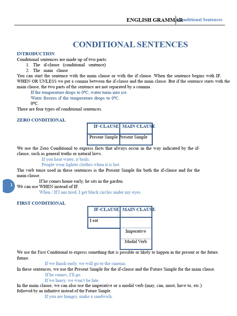 Understanding Conditional Sentences | PDF | Verb | Sentence (Linguistics)