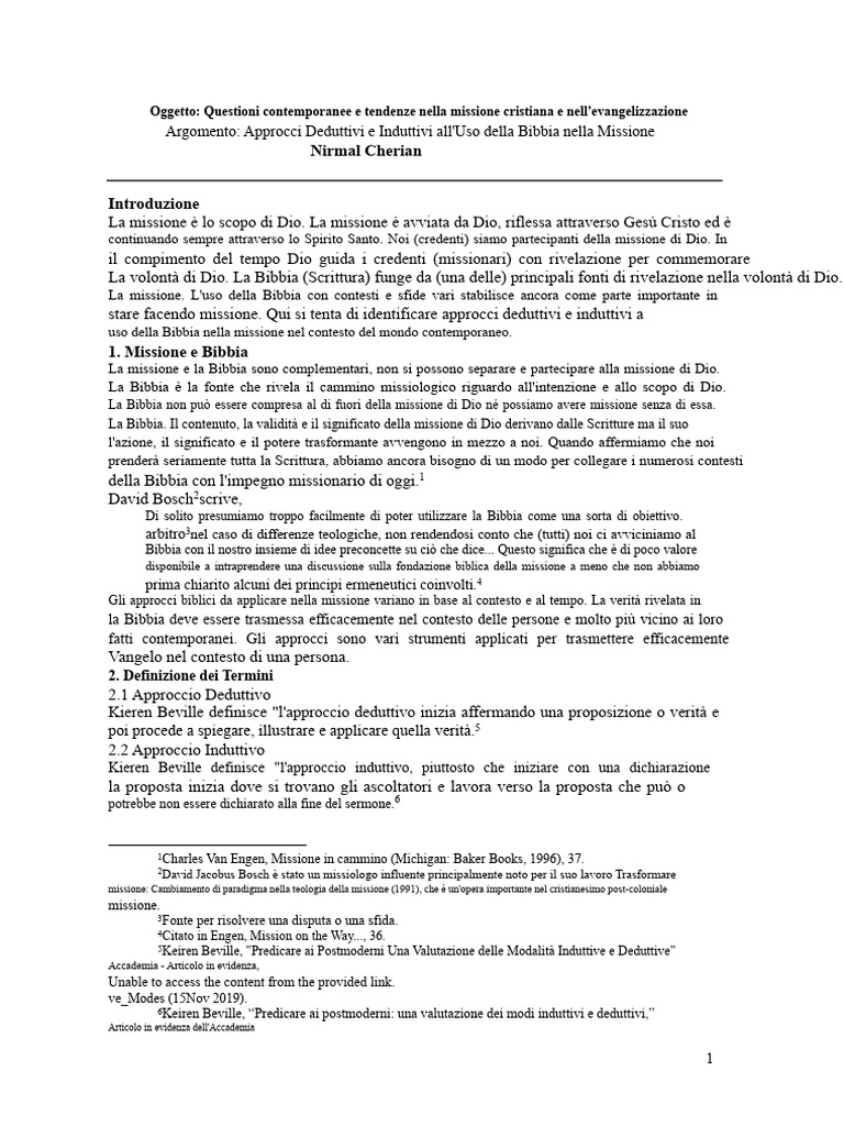 Missioni - Questioni e Sfide Contemporanee | PDF