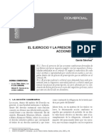 El Ejercicio y La Prescripción de Las Acciones Cambiarias