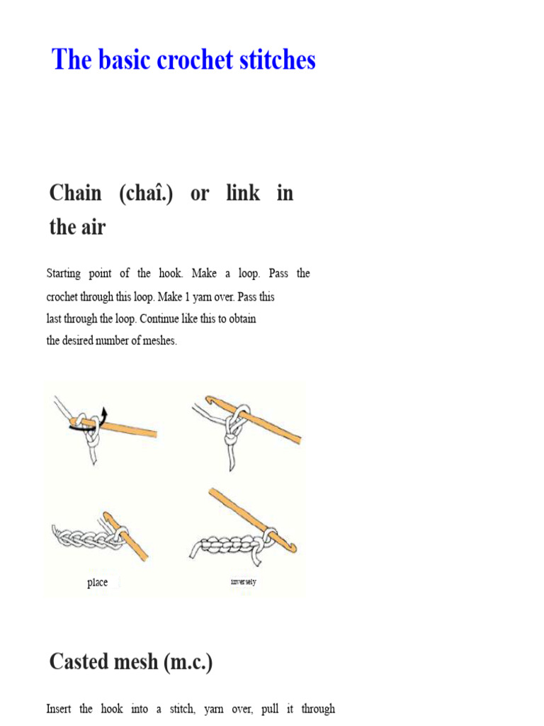 The Basic Crochet Stitches Pdf