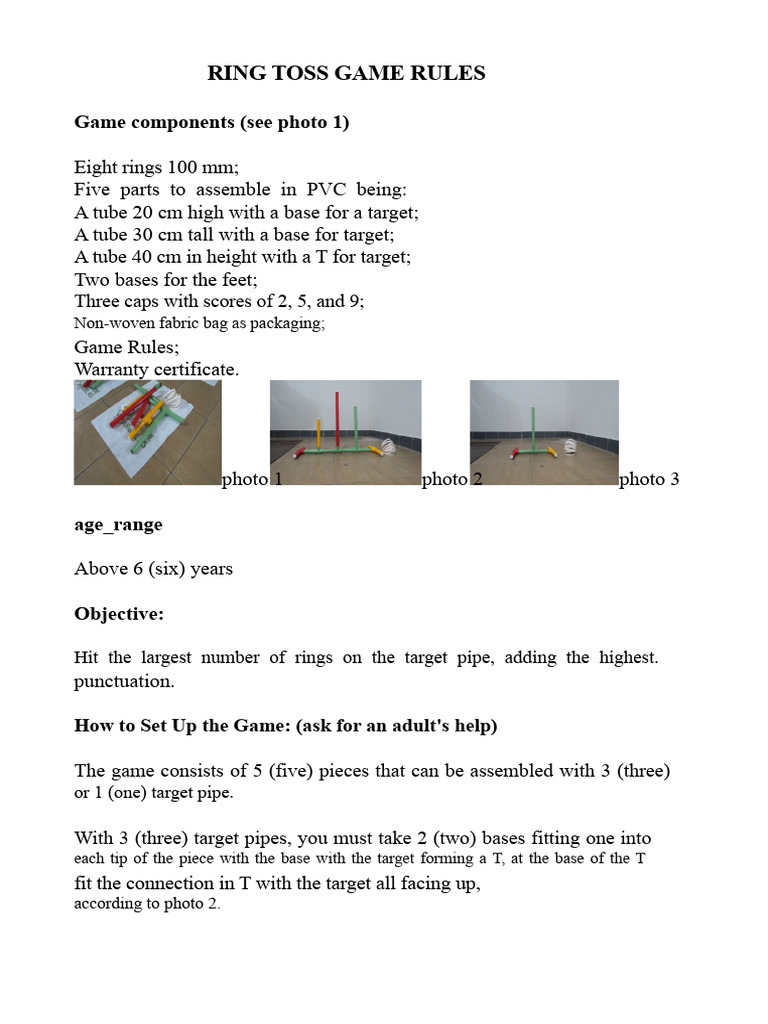 Ring Toss Game Rules Explained | PDF