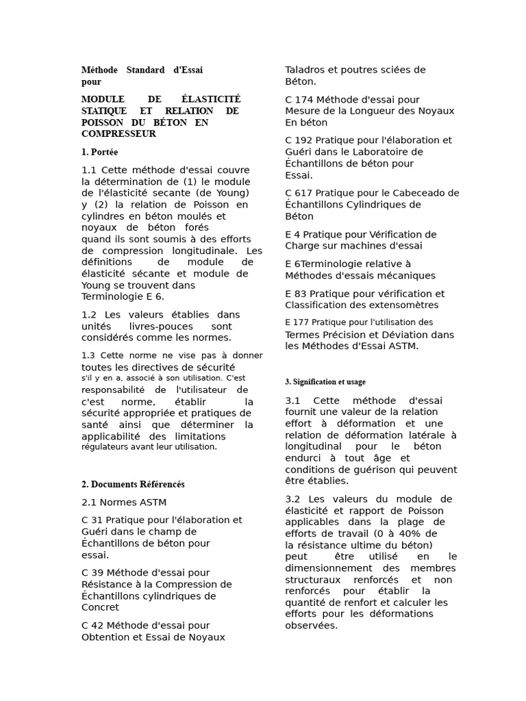 Essai du Module d'Élasticité du Béton | PDF | Élasticité (Physique ...