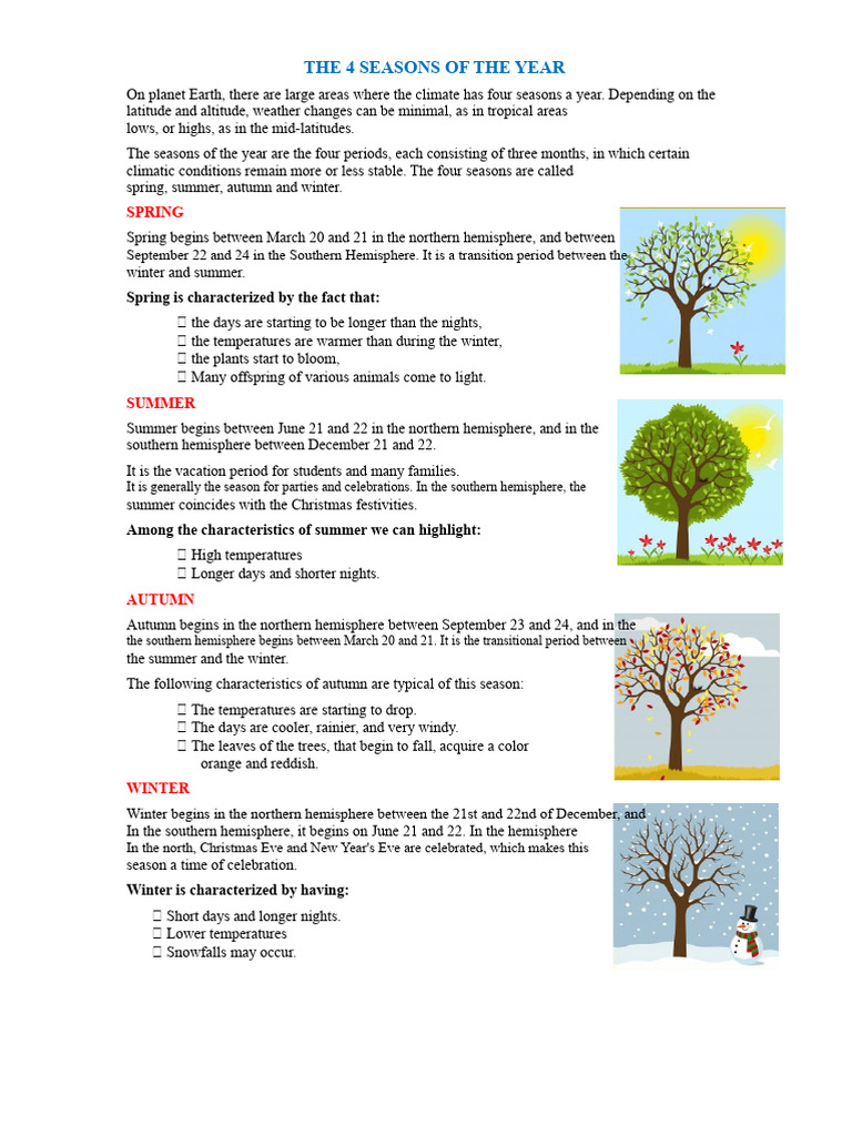 Overview of the Four Seasons | PDF