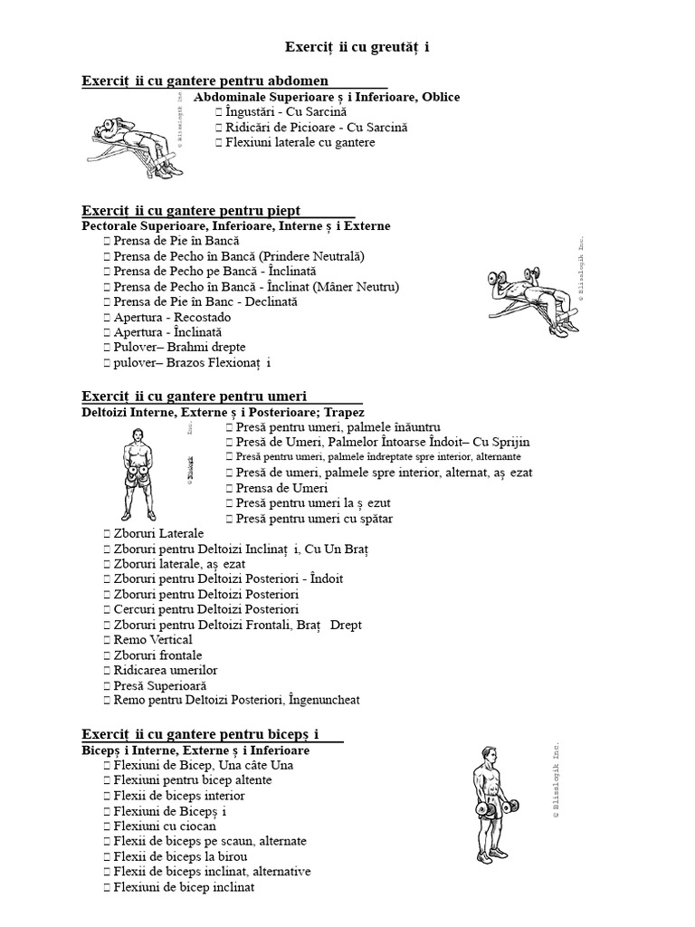 50 Exercitii Cu Greutati | PDF