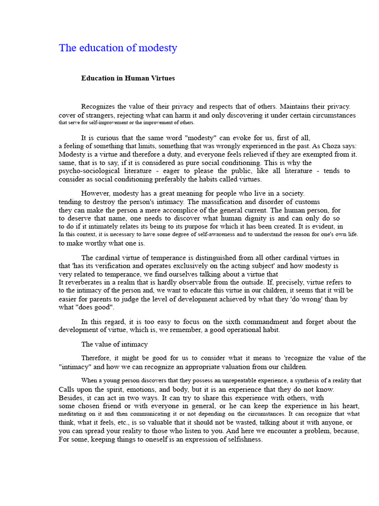 David Isaacs - Education of Modesty | PDF | Intimate Relationships ...