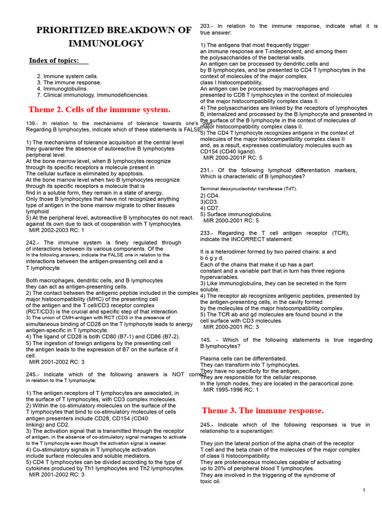 Immune Response Mechanisms Explained | PDF | T Cell | Lymphocyte