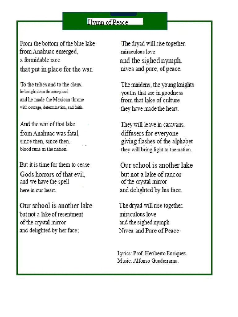 Complete Mexican National Anthem Lyrics | PDF