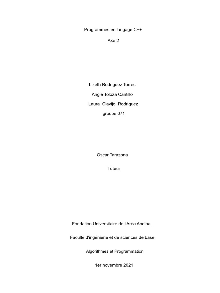Introduction aux programmes C++ et algorithmes | PDF | C ++ | Programme ...