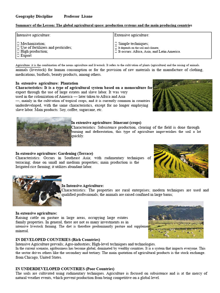 Global Agricultural Systems Overview | PDF | Agriculture | Organic Farming