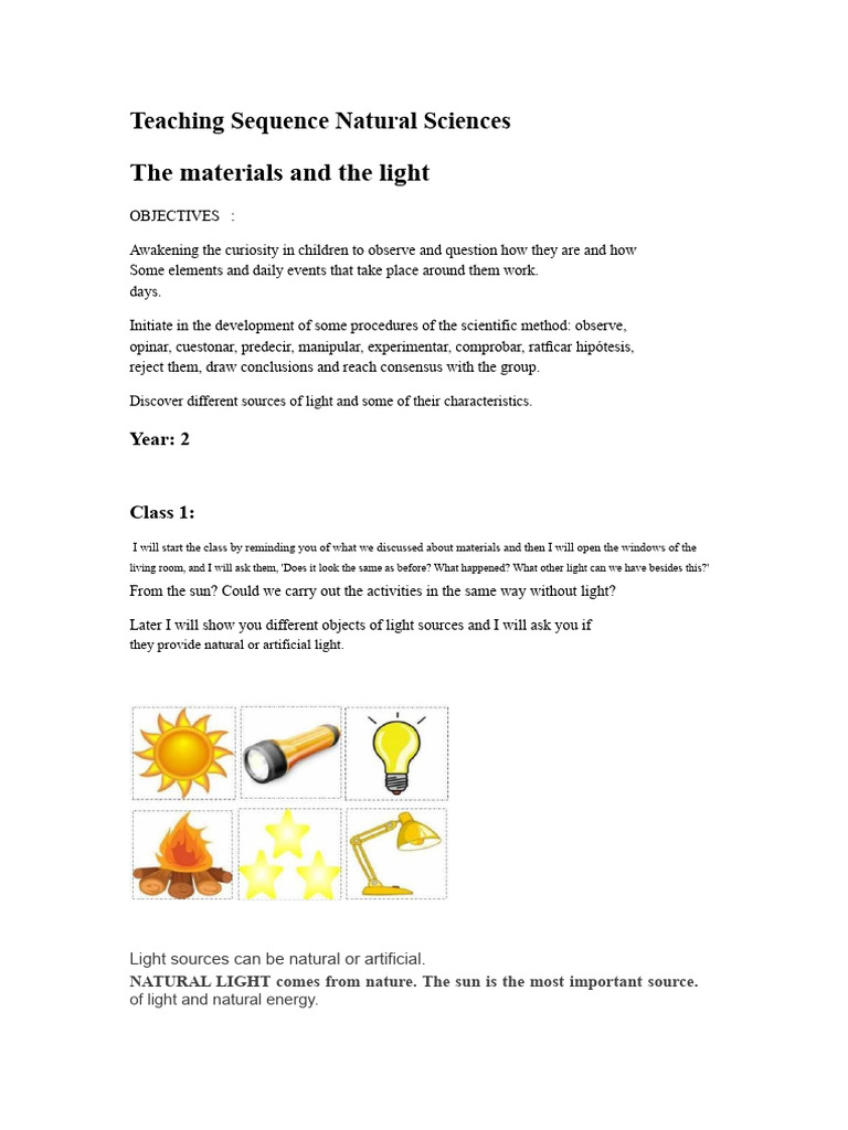 Teaching Kids About Light Sources | PDF | Lighting | Light