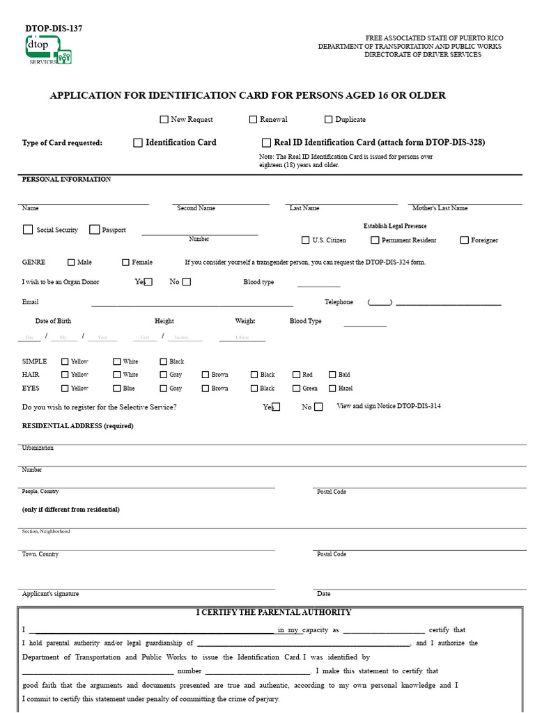 Puerto Rico ID Card Application Guide | PDF | Identity Document ...