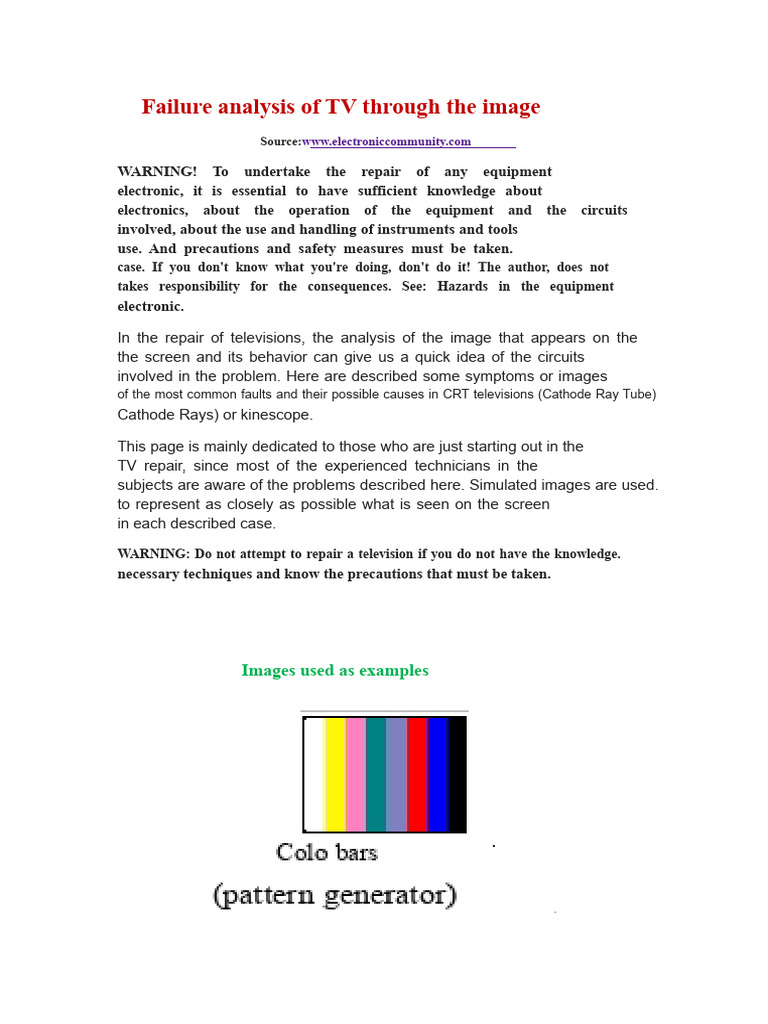 Failure Analysis of TV Through The Image | PDF | Capacitor | Vacuum Tube
