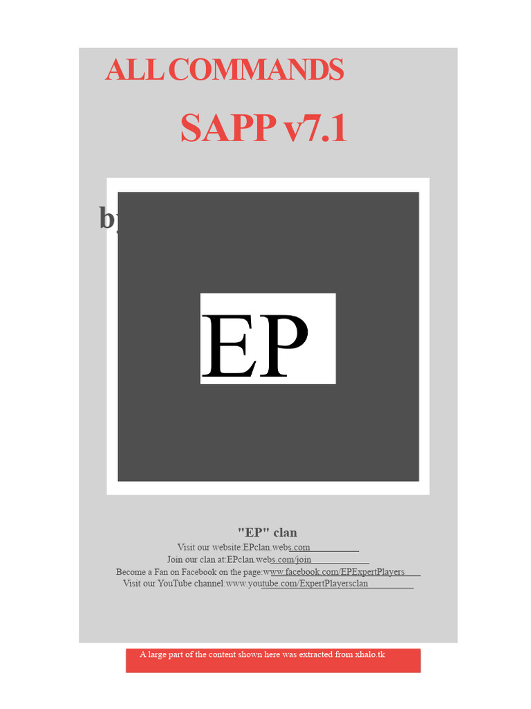 SAPP v7.1 Command Guide for Halo CE | PDF | Login | Password
