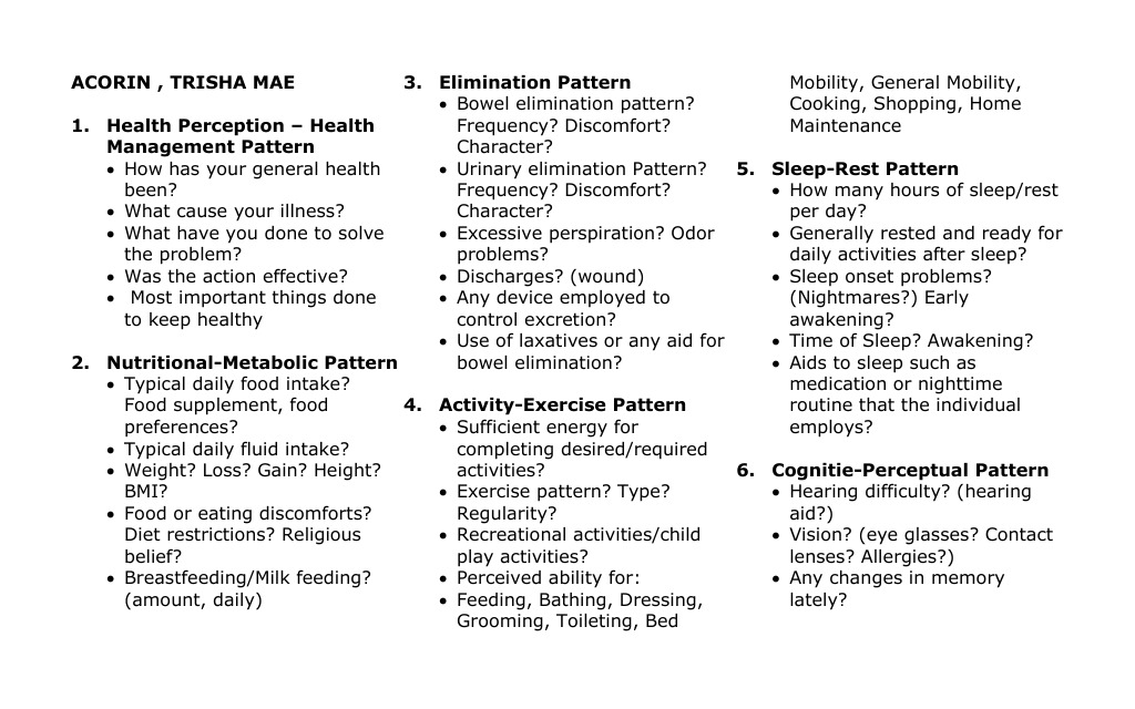 Comprehensive Health Assessment Guide | PDF | Eating | Sleep