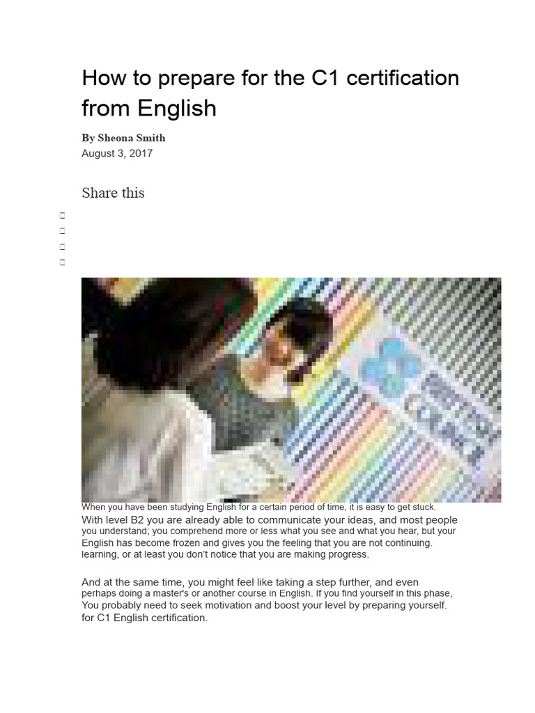 C1 English Certification Preparation Guide | PDF | English Language ...