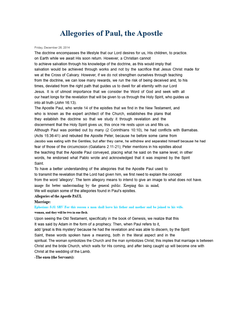 The Analogies of The Apostle Paul | PDF | Paul The Apostle | Jesus