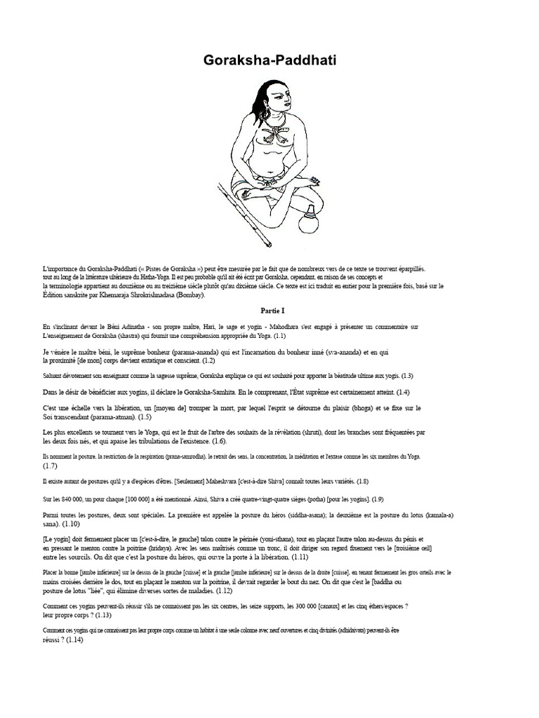 Importance du Goraksha-Paddhati | PDF | Yoga | Hatha yoga