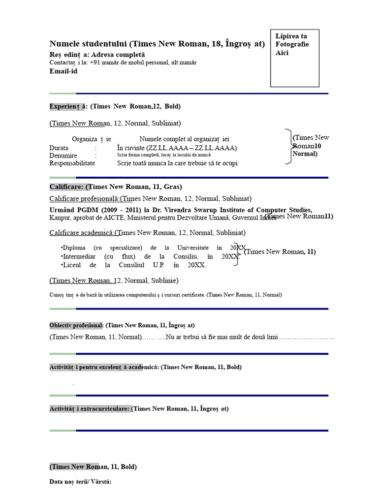 Student CV Format | PDF