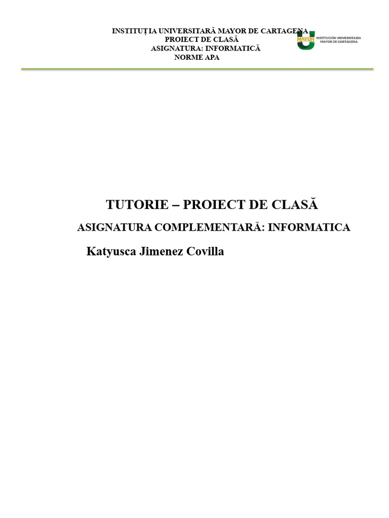 Normele APA - Ediția A 7-A Proiect de Clasă | PDF