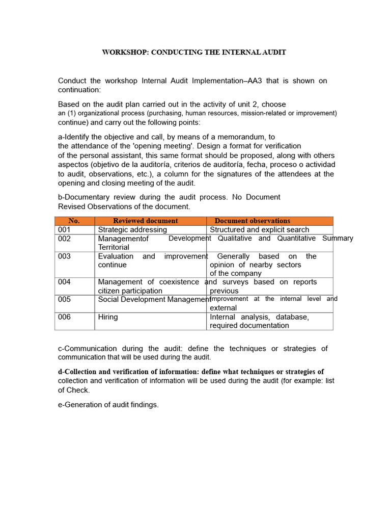 Internal Audit Workshop Guide | PDF | Audit | Internal Audit