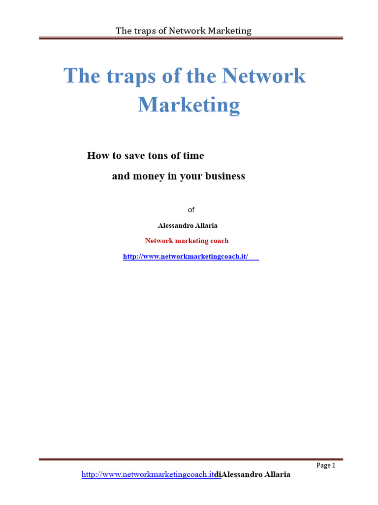 Avoiding Network Marketing Traps | PDF