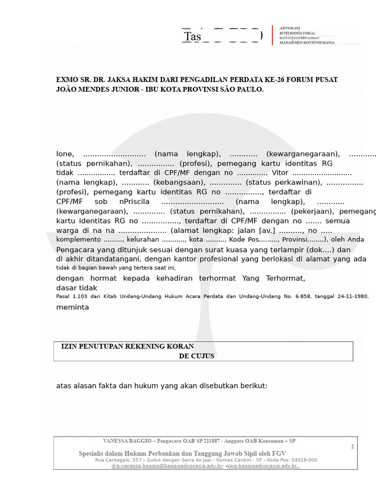 Izin Penutupan Rekening Giro | PDF