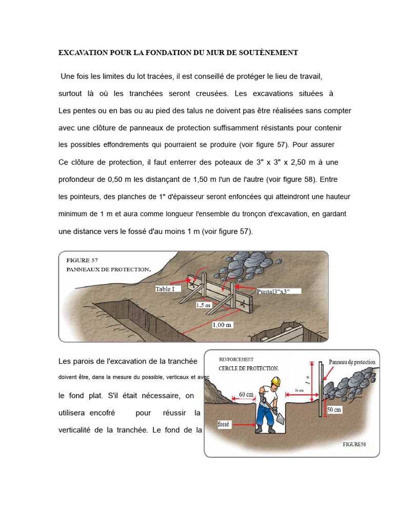 Fondations et Coffrage Mur de Soutènement PDF Béton Mur — free download
