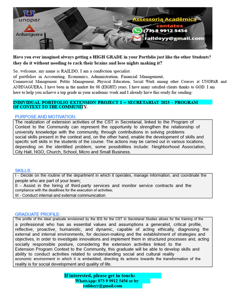 Extension Project I - Secretariat 2023 - Community Context Program ...