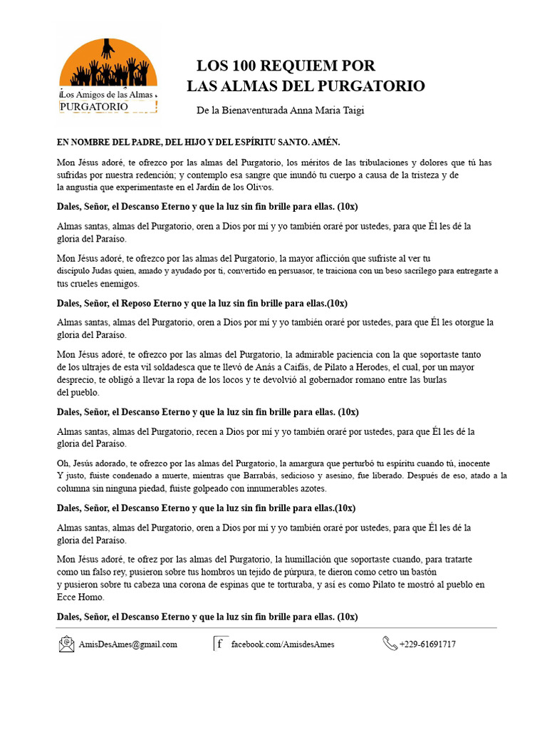 Los 100 Requiem Por Las Almas Del Purgatorio | PDF | Purgatorio | Jesús