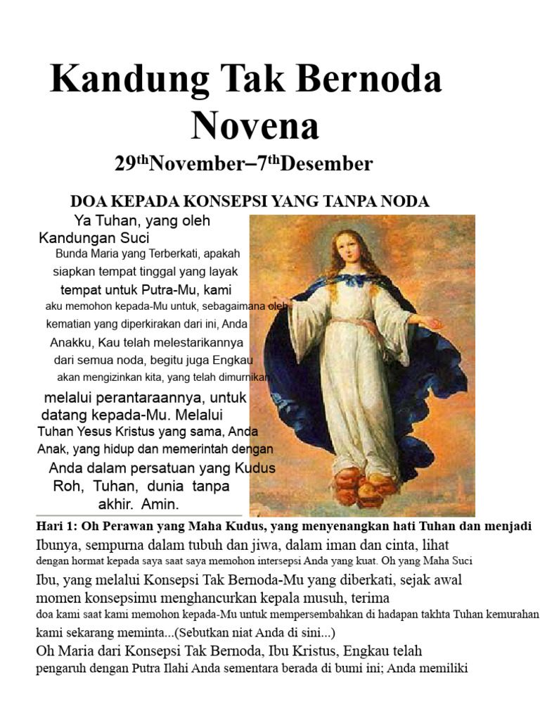 Novena Konsepsi Tak Bernoda | PDF