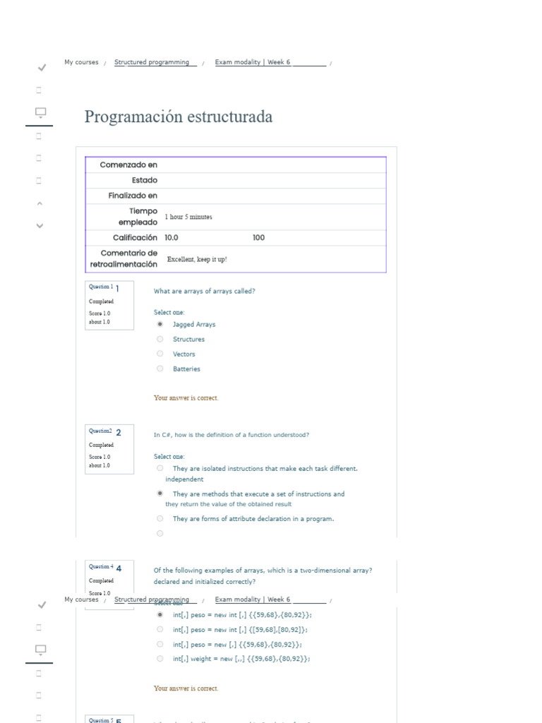 Exam Modality - Week 6 - Review of The Attempt - Not Uploaded | PDF | C ...