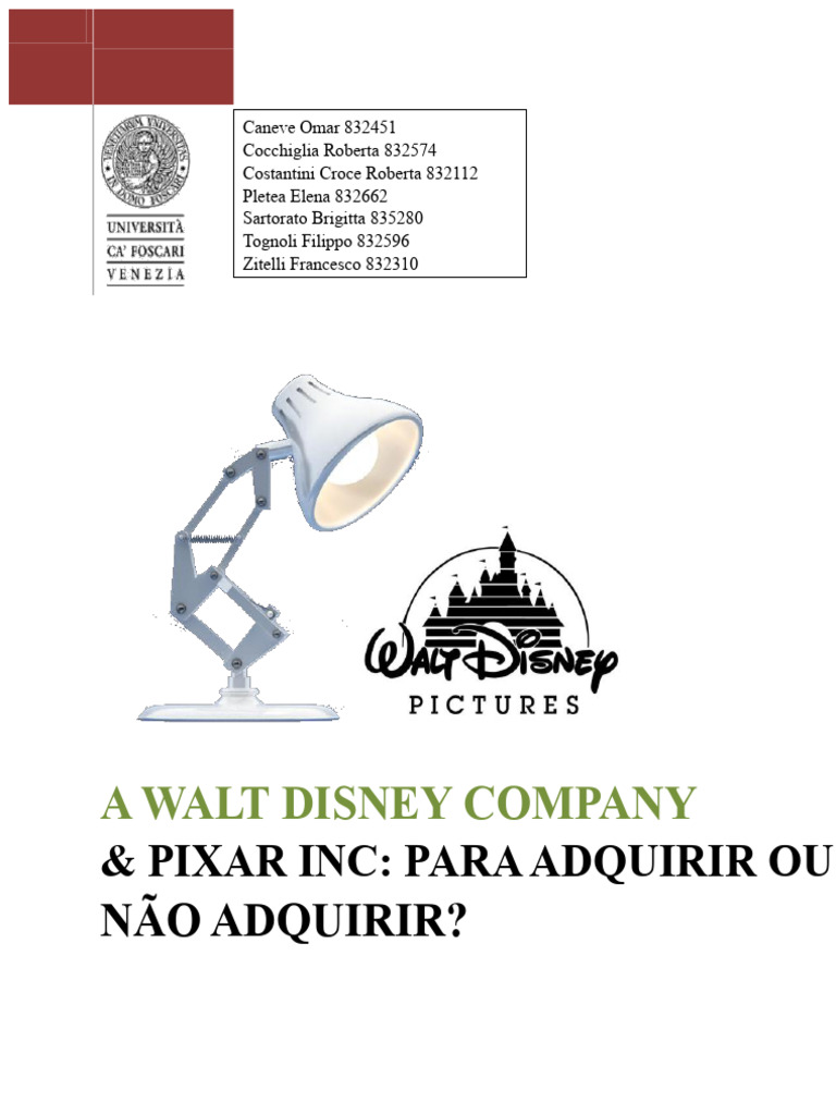 Análise da Parceria Disney-Pixar | PDF | Pixar | The Walt Disney Company