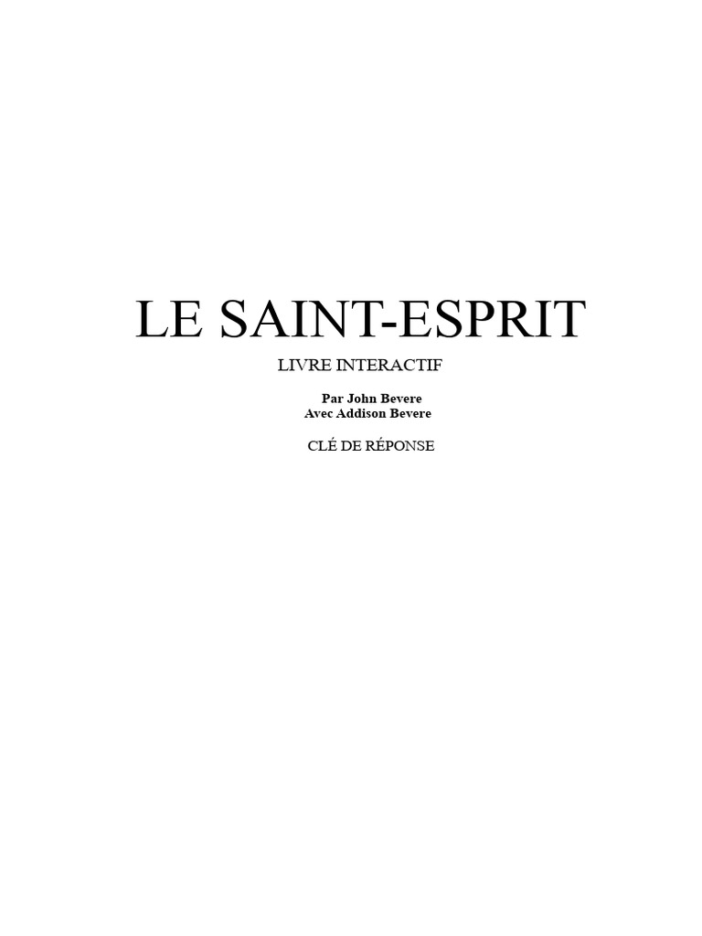 Comprendre le Saint-Esprit en profondeur | PDF | Saint-Esprit | Dieu