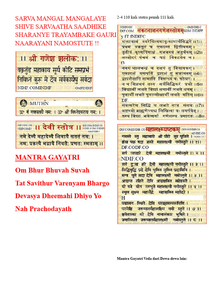 111 Kali Stotra and Mantras Collection | PDF | Hindu Deities | Hindu Tantra