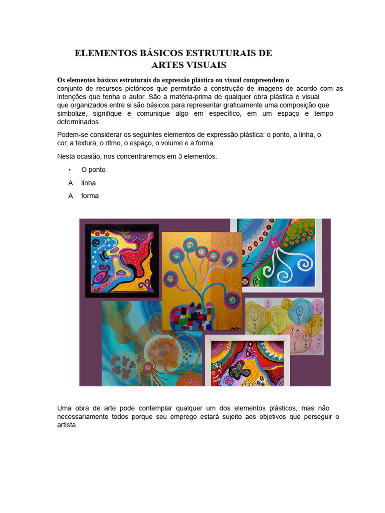 Elementos Estruturais das Artes Visuais | PDF | Cor | Imagem