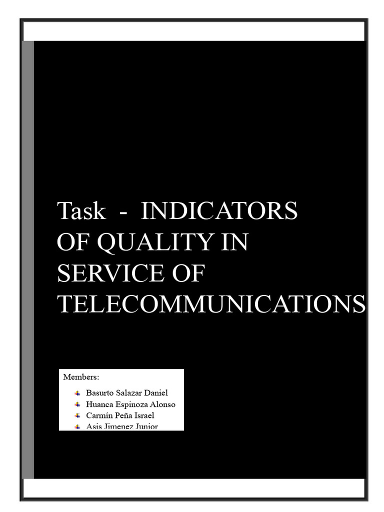 Quality Indicators in Telecommunications Services | PDF | Digital ...