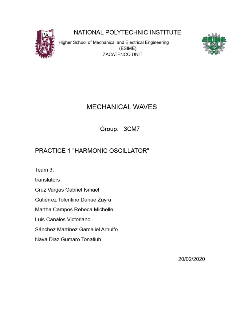 Harmonic Oscillator Experiment Guide | PDF | Oscillation | Force