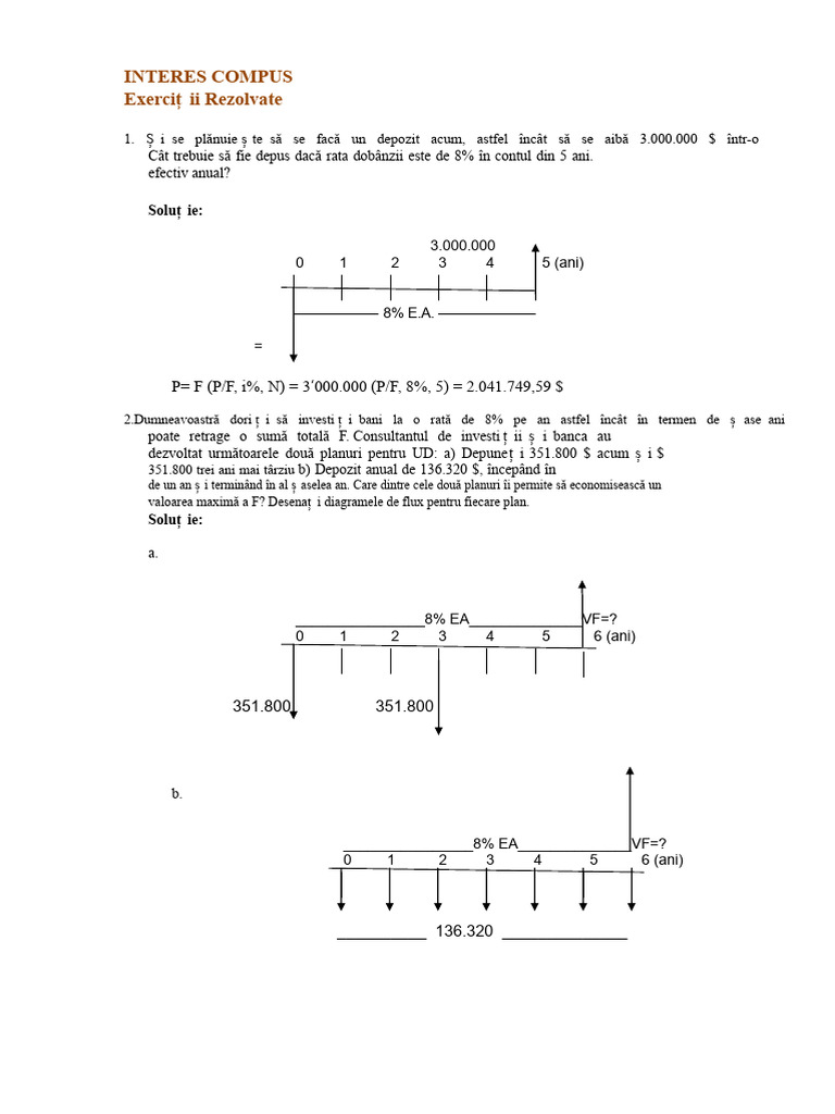 2.3 Exerciții Rezolvate Interes Compus - 2 | PDF