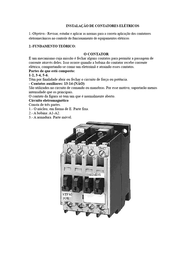 Simbologia de Contatores Elétricos | PDF | Rede elétrica | Relé