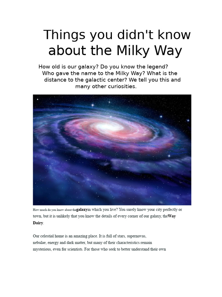 Fascinating Facts About the Milky Way | PDF | Milky Way | Galaxy