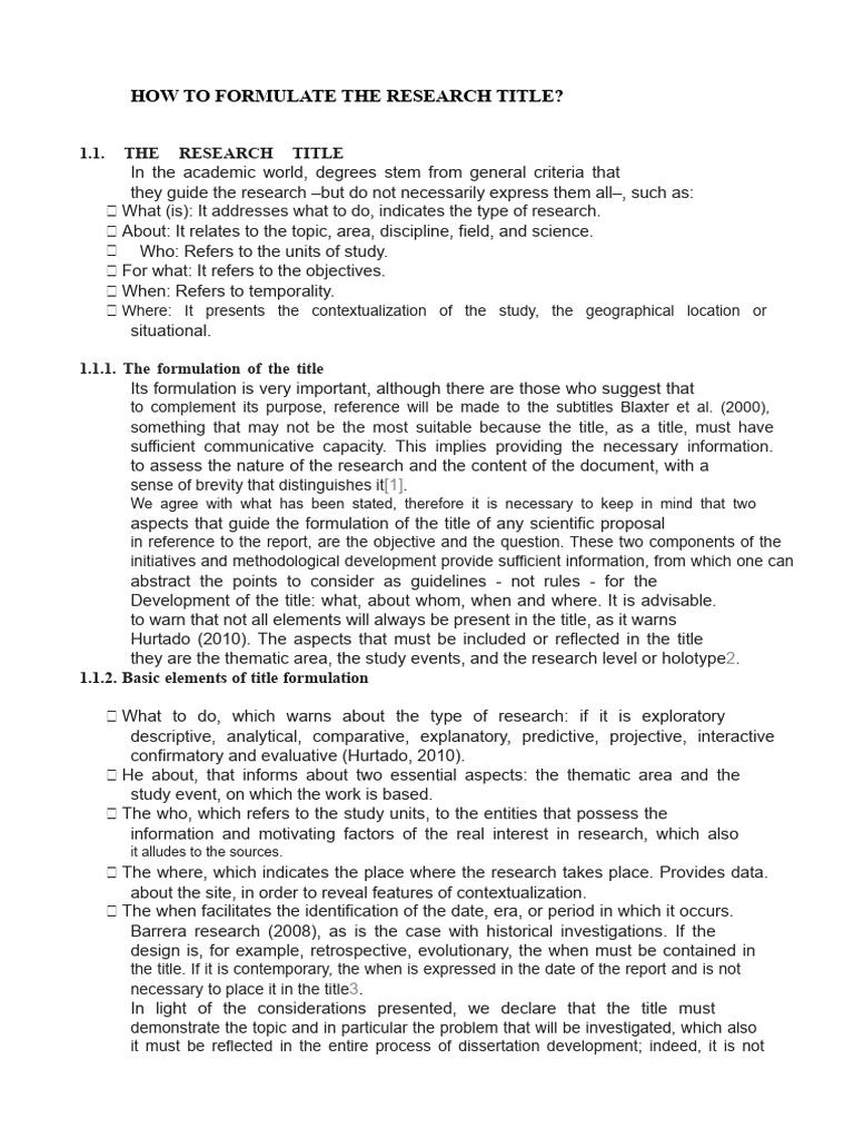 Formulating Effective Research Titles | PDF | Unemployment | Hypothesis