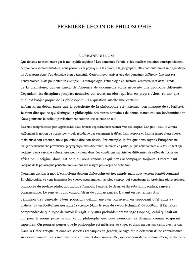 Origine et définition de la philosophie | PDF | Platon | Aristote