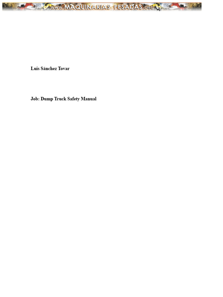 Dump Truck Safety Guidelines | PDF | Traffic | Truck