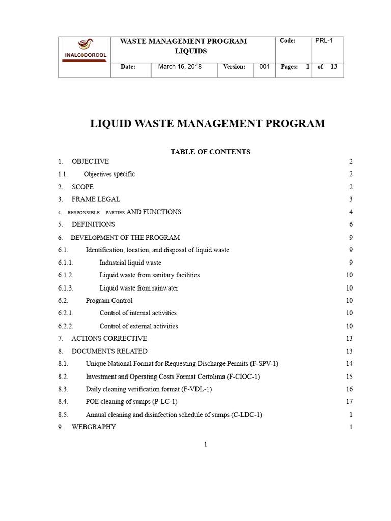 Liquid Waste Management Program Guide | PDF | Sewage | Sanitary Sewer