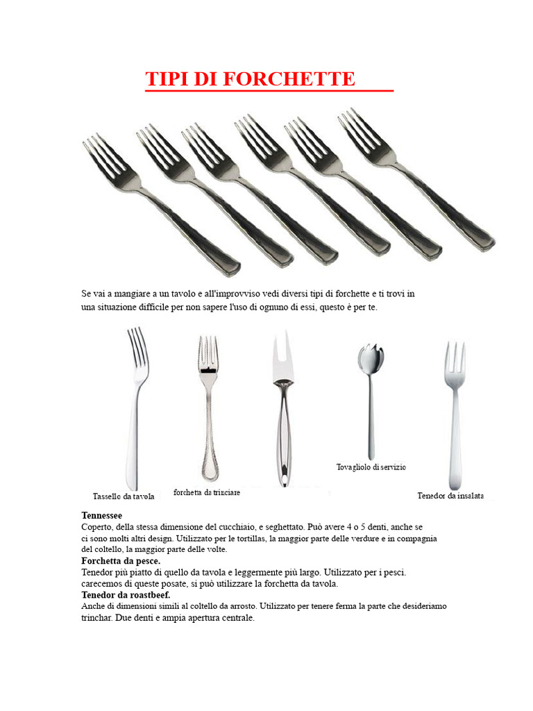 Tipi Di Forchette | PDF