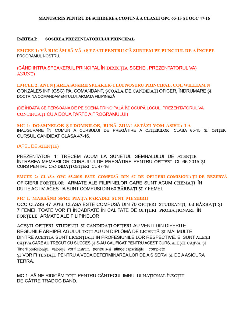 Manuscris Pentru Ritualul de Recepție | PDF