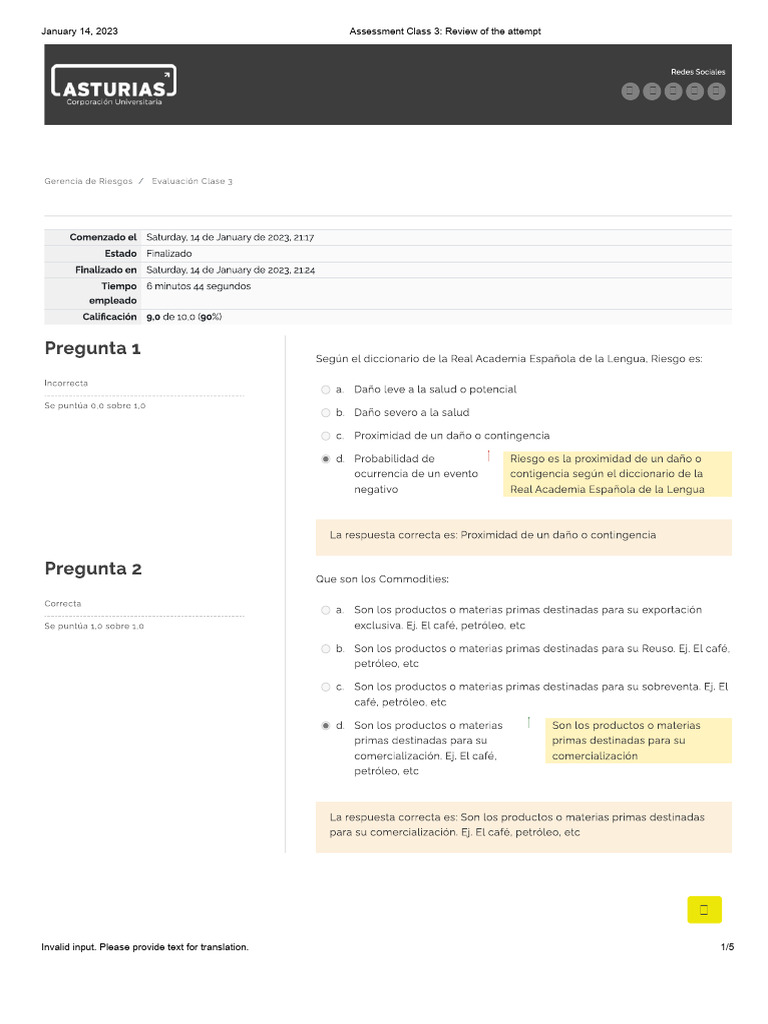 Class 3 Assessment Attempt Review | PDF